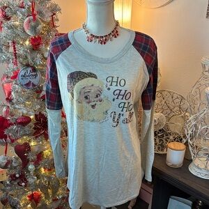 Festive Santa Women’s Raglan Shirt